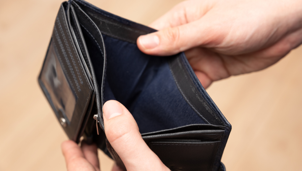 empty wallet poverty