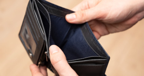 empty wallet poverty