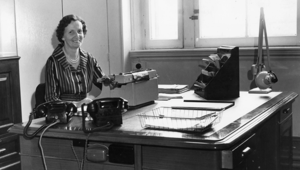 Dorothy Boulter secretary to the Chief Carriage and Wagon Works Draughtsman in Swindon in 1966