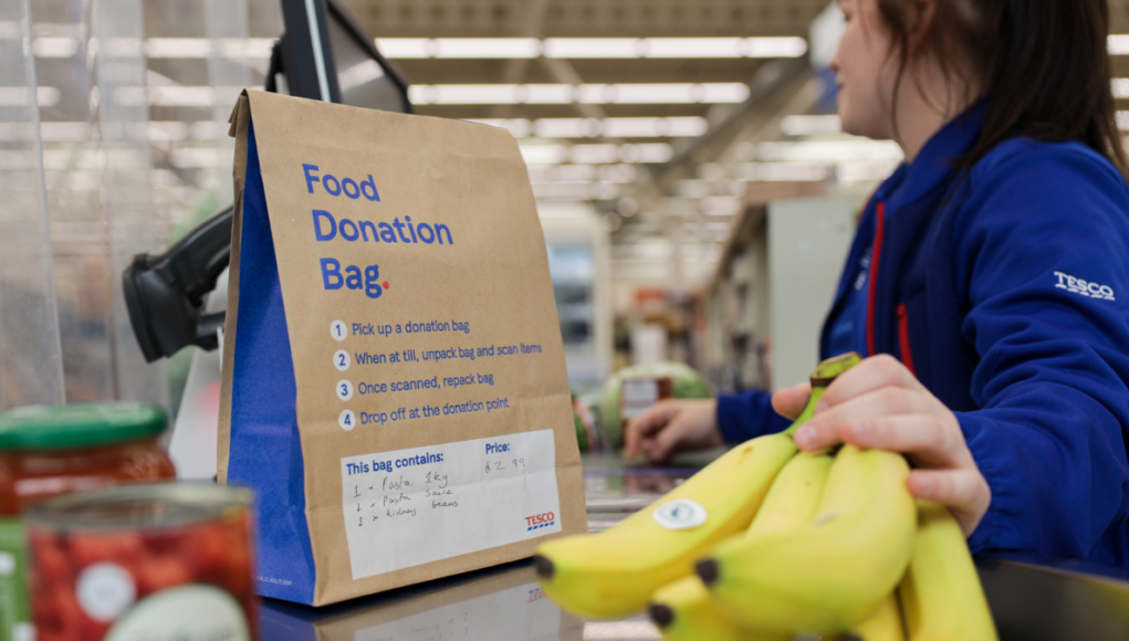 tesco food donation bag