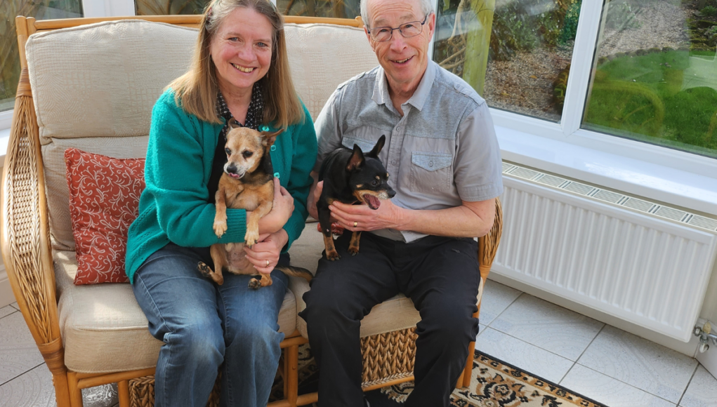 joy and paul with dogs