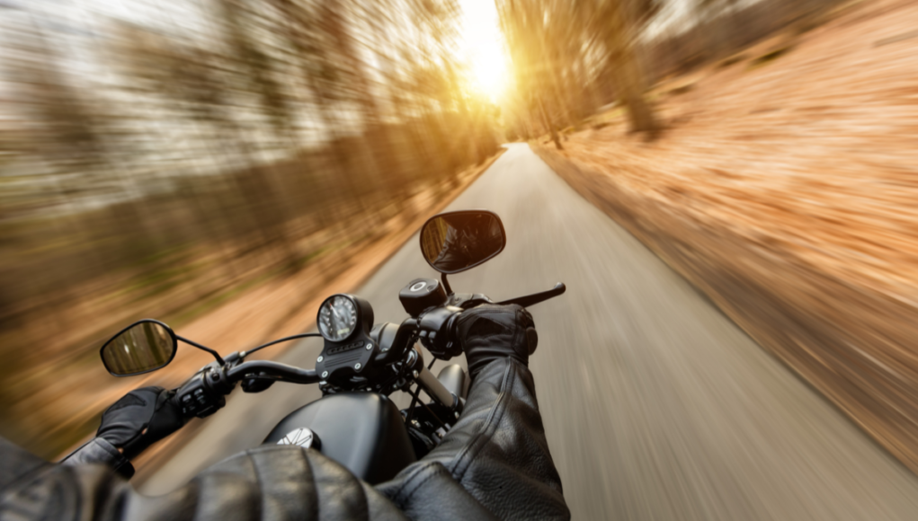 speeding motorbike