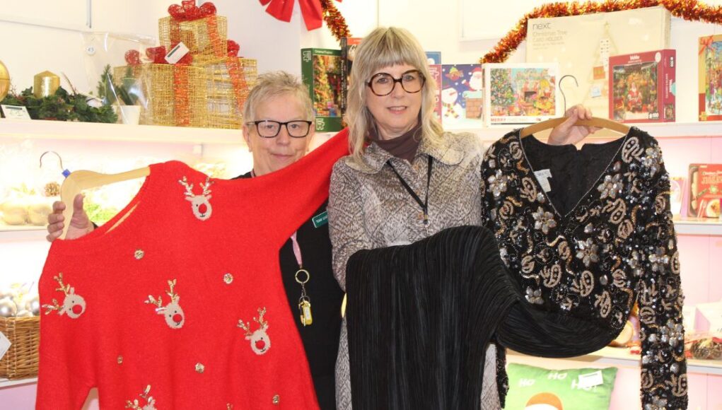 Swindonian Helen and Brenda from SWA Survivor with Christmas and eveningwear