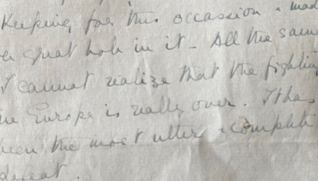 Swindonian longleat VE Day letter