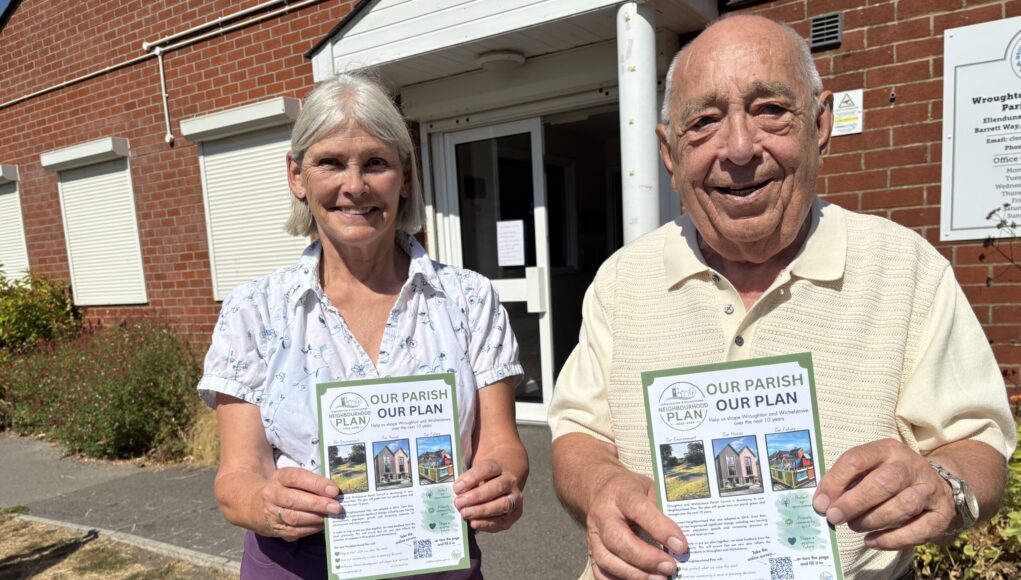 Cllrs Holly Woodward and John Hewer with the survey