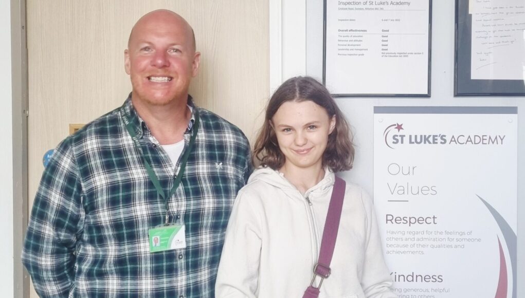 Evie Chalk and Associate Headteacher Mr Green